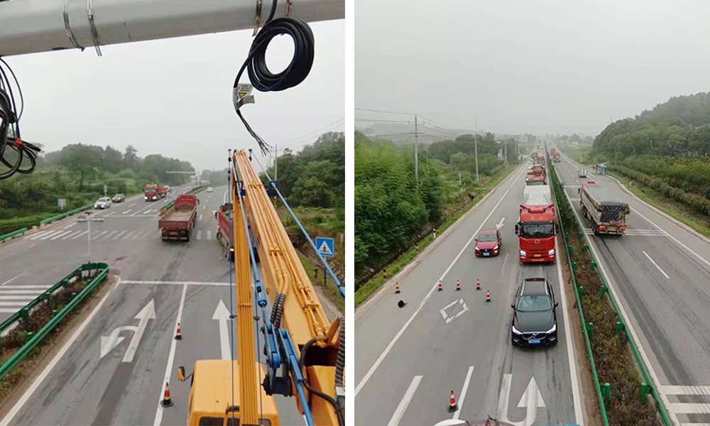 206國道呂亭北電警設(shè)備正在抓緊施工中